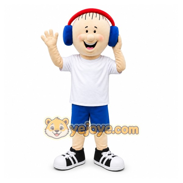 Headphone Boy Mascot Costume