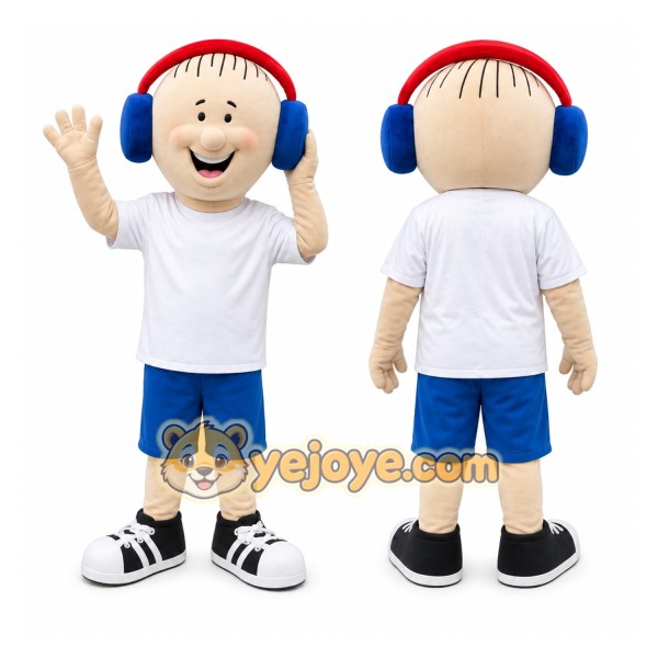 Headphone Boy Mascot Costume