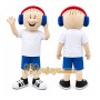 Headphone Boy Mascot Costume