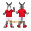 Gray Donkey Red Shirt Mascot Costume