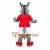 Gray Donkey Red Shirt Mascot Costume