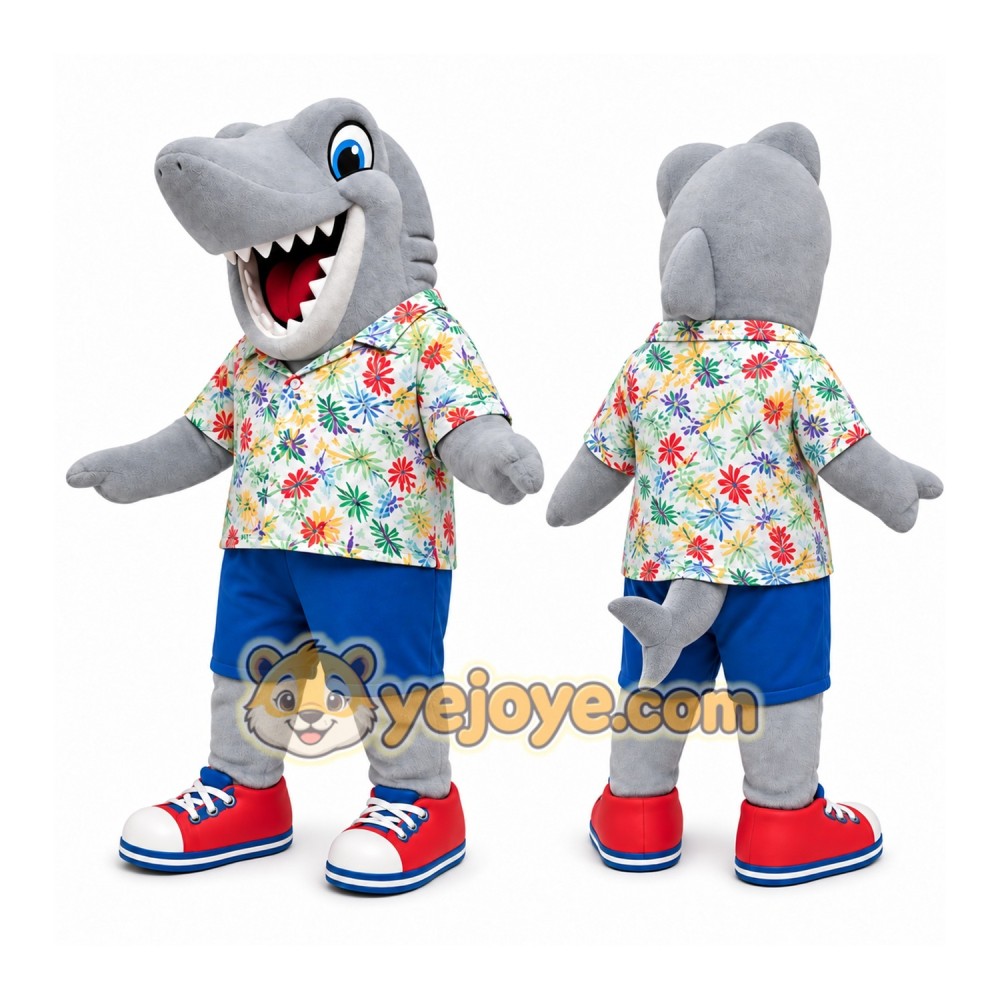 Gray Shark Mascot Costume Gray Shark Mascot Costume