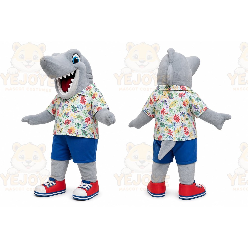 Gray Shark Mascot Costume