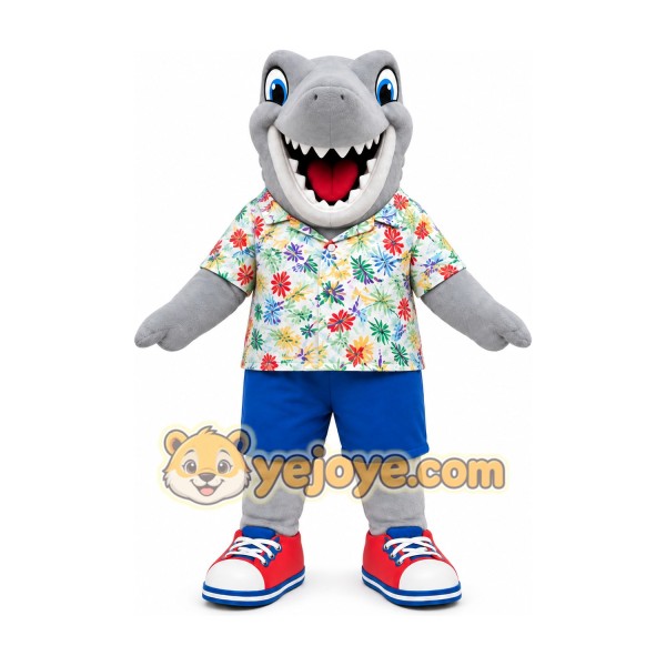 Gray Shark Mascot Costume