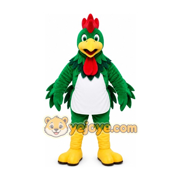 Green Rooster Mascot Costume Green Rooster Mascot Costume