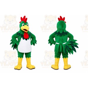 Green Rooster Mascot Costume
