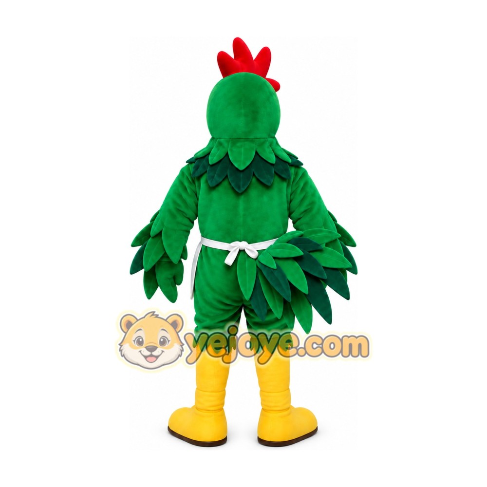 Green Rooster Mascot Costume Green Rooster Mascot Costume