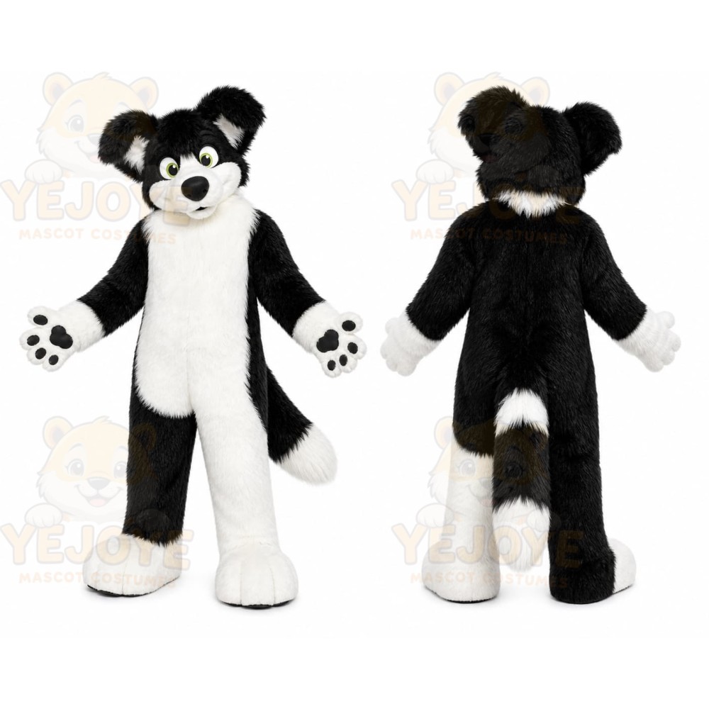Black Husky Dog Mascot Costume