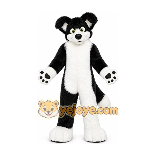 Black Husky Dog Mascot Costume