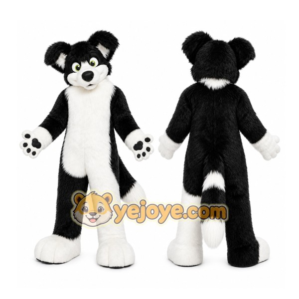 Black Husky Dog Mascot Costume