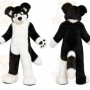 Black Husky Dog Mascot Costume