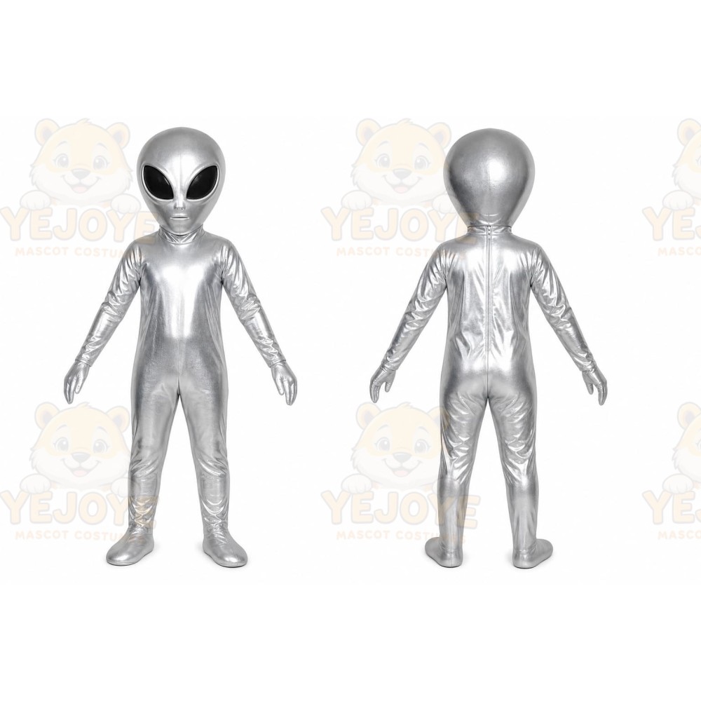 Silver Alien Mascot Costume