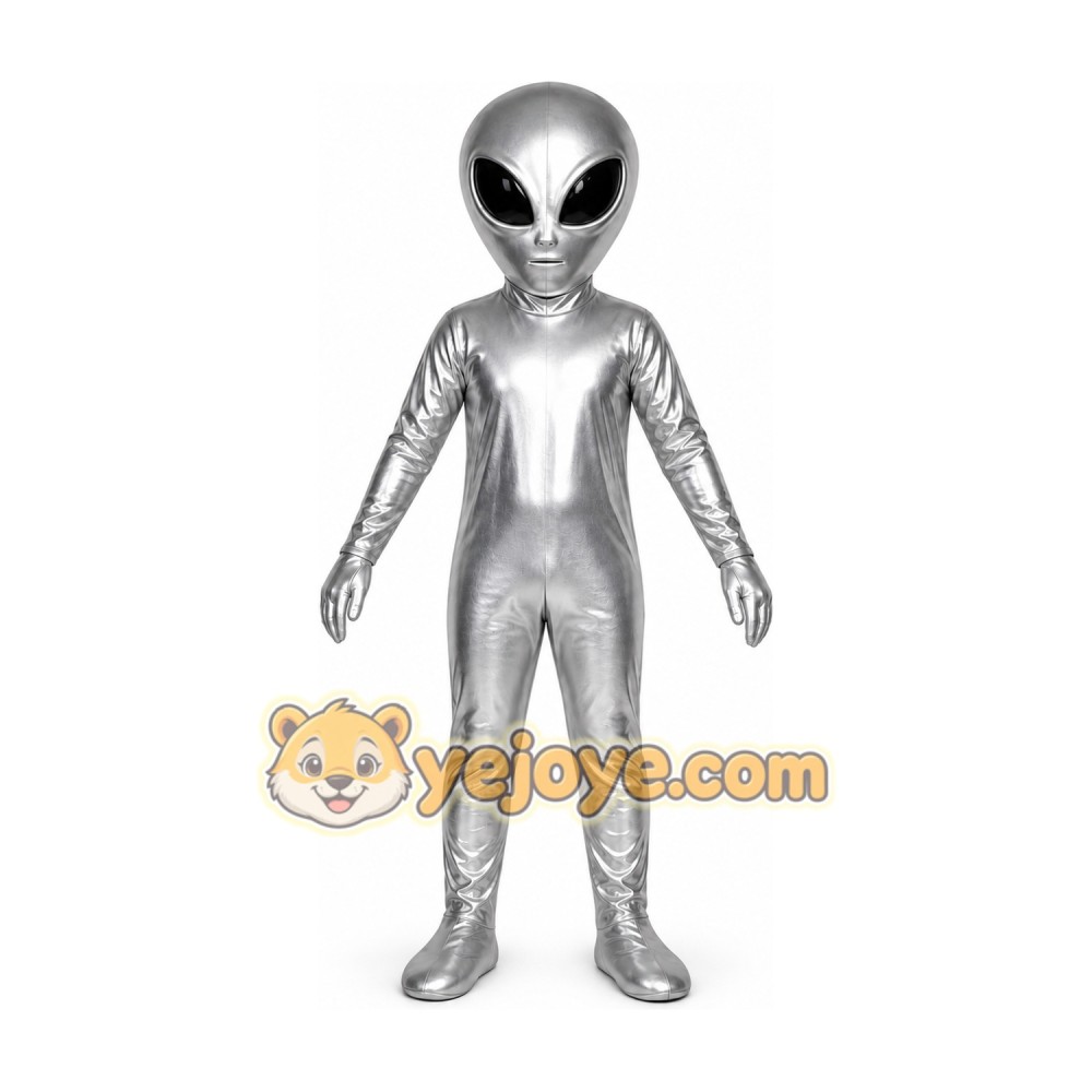 Silver Alien Mascot Costume