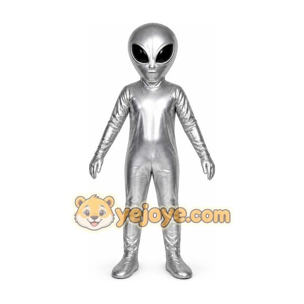 Silver Alien Mascot Costume