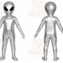 Silver Alien Mascot Costume