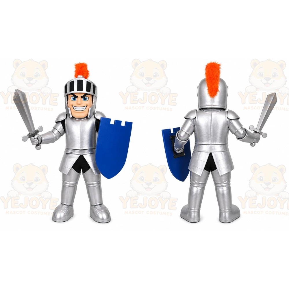 Silver Knight Mascot Costume