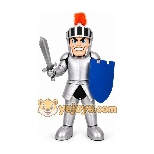 Silver Knight Mascot Costume
