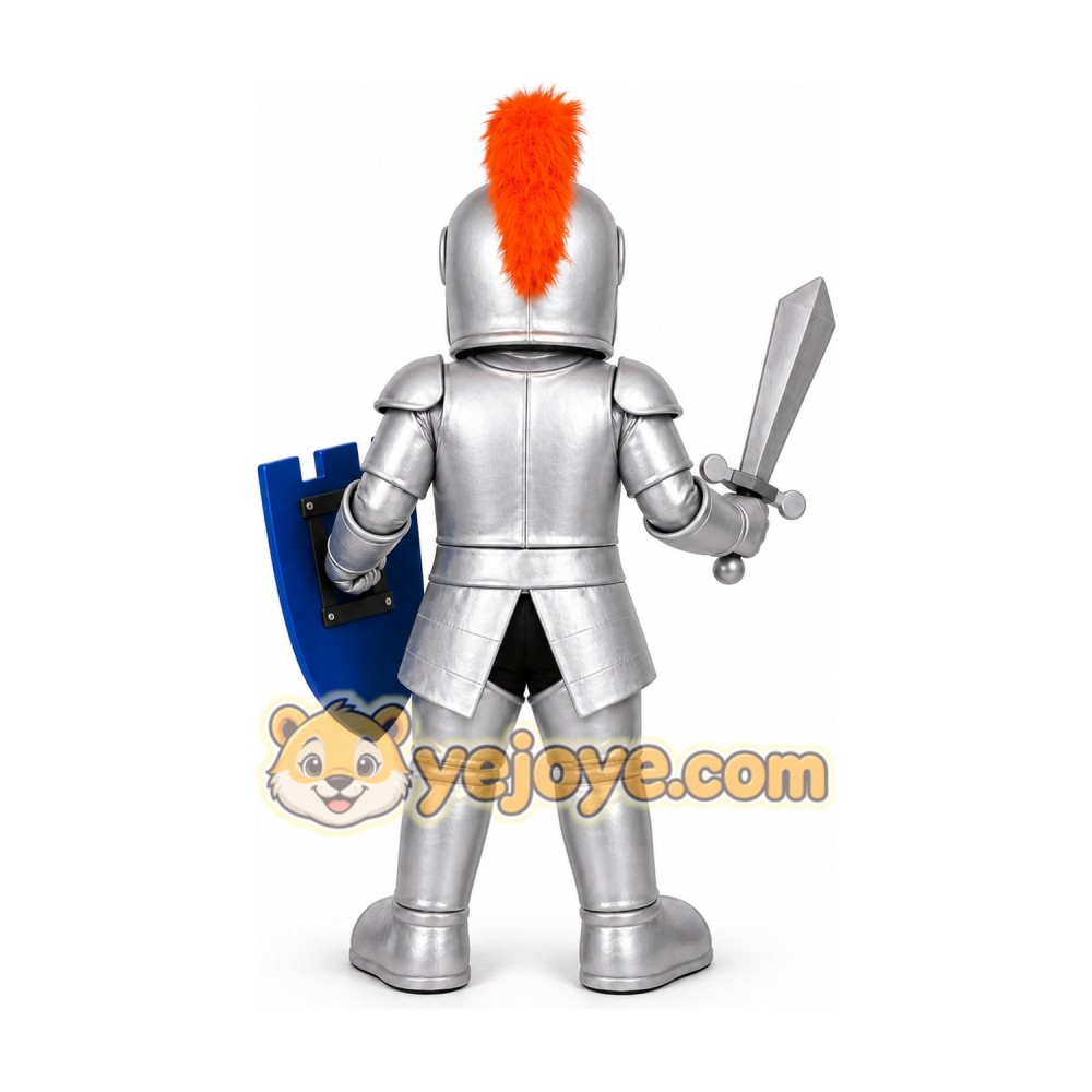 Silver Knight Mascot Costume