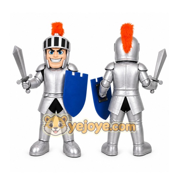 Silver Knight Mascot Costume