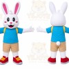 Blue Shirt Rabbit Mascot Costume