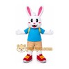 Blue Shirt Rabbit Mascot Costume Blue Shirt Rabbit Mascot Costume