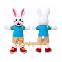 Blue Shirt Rabbit Mascot Costume