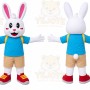 Blue Shirt Rabbit Mascot Costume
