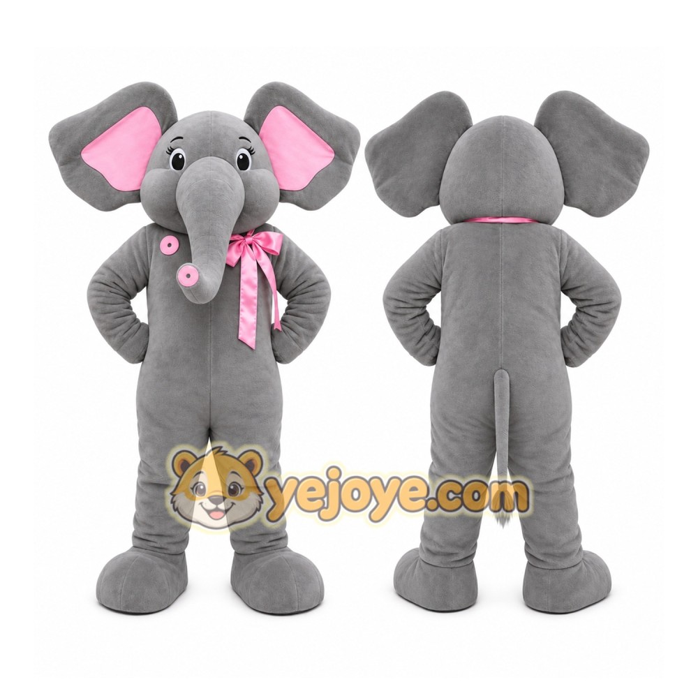 Gray Elephant Mascot Costume Gray Elephant Mascot Costume