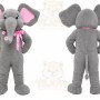 Gray Elephant Mascot Costume