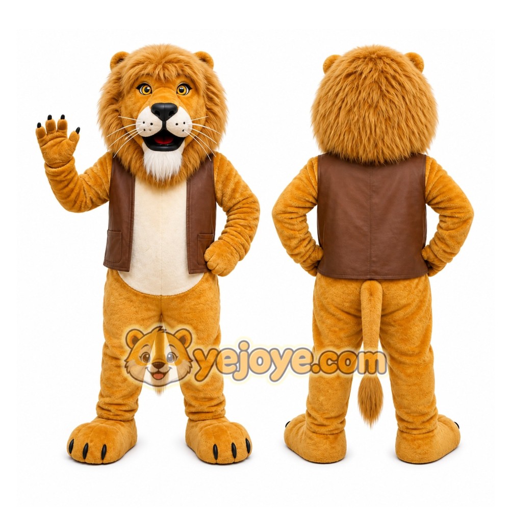 Tan Lion Mascot Costume