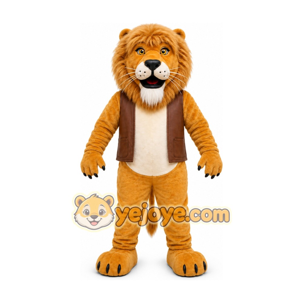 Tan Lion Mascot Costume