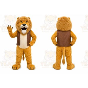 Tan Lion Mascot Costume
