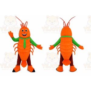 Orange Lobster Mascot Costume