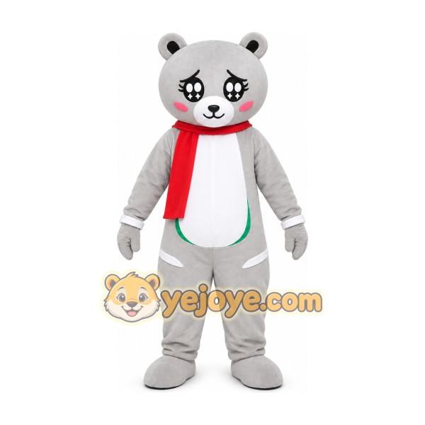 Grey Bear Mascot Costume