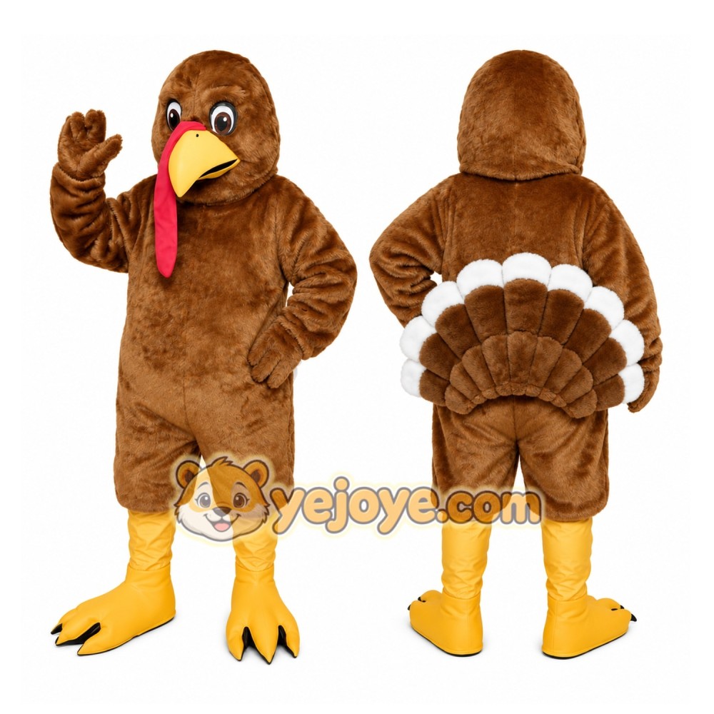 Brown Turkey Mascot Costume