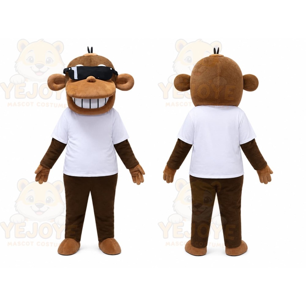 Monkey White Shirt Mascot Costume