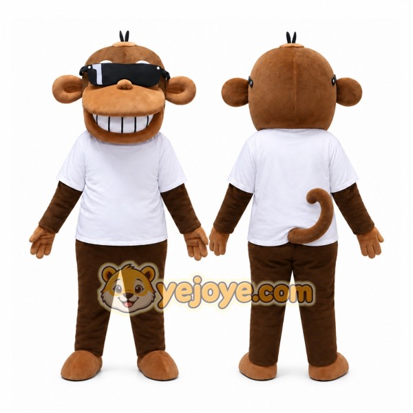 Monkey White Shirt Mascot Costume