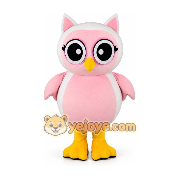 Pink Owl Mascot Costume Pink Owl Mascot Costume