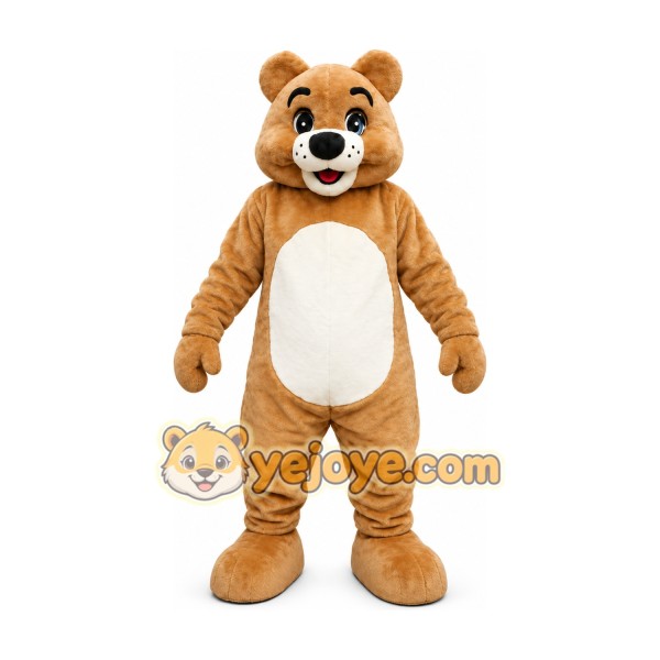 Tan Bear Mascot Costume