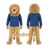 Blue Shirt Lion Mascot Costume