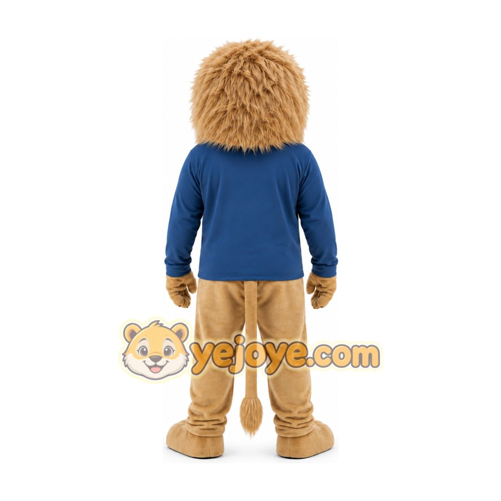 Blue Shirt Lion Mascot Costume
