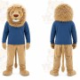 Blue Shirt Lion Mascot Costume