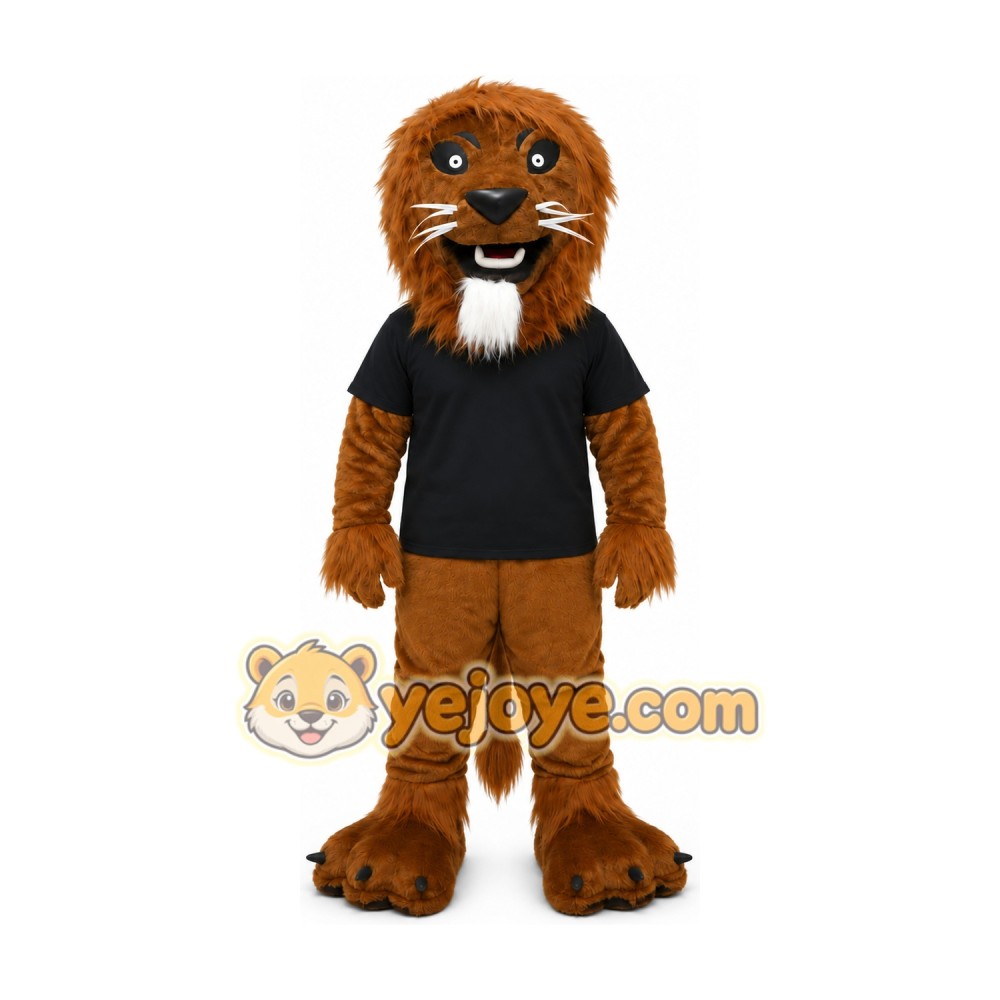 Black Shirt Lion Mascot Costume Black Shirt Lion Mascot Costume