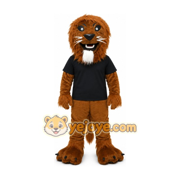 Black Shirt Lion Mascot Costume