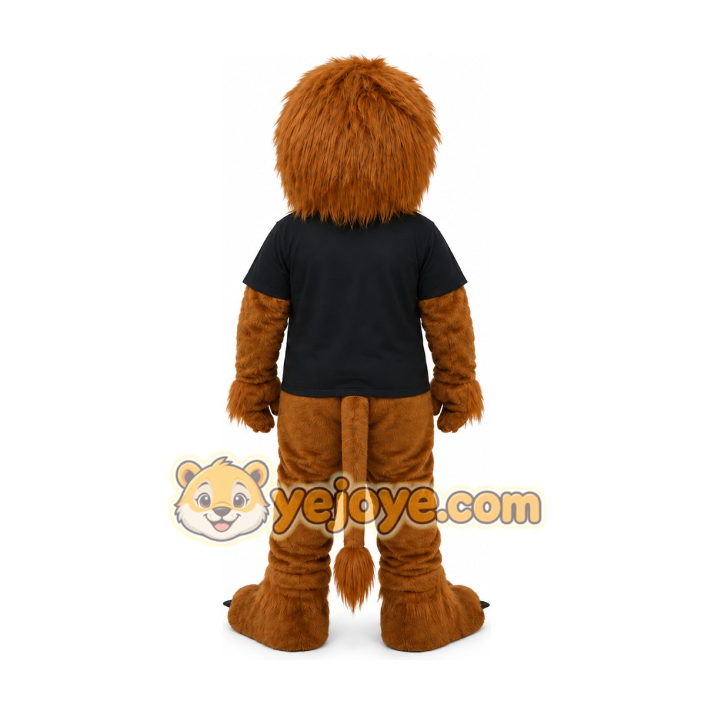 Black Shirt Lion Mascot Costume Black Shirt Lion Mascot Costume