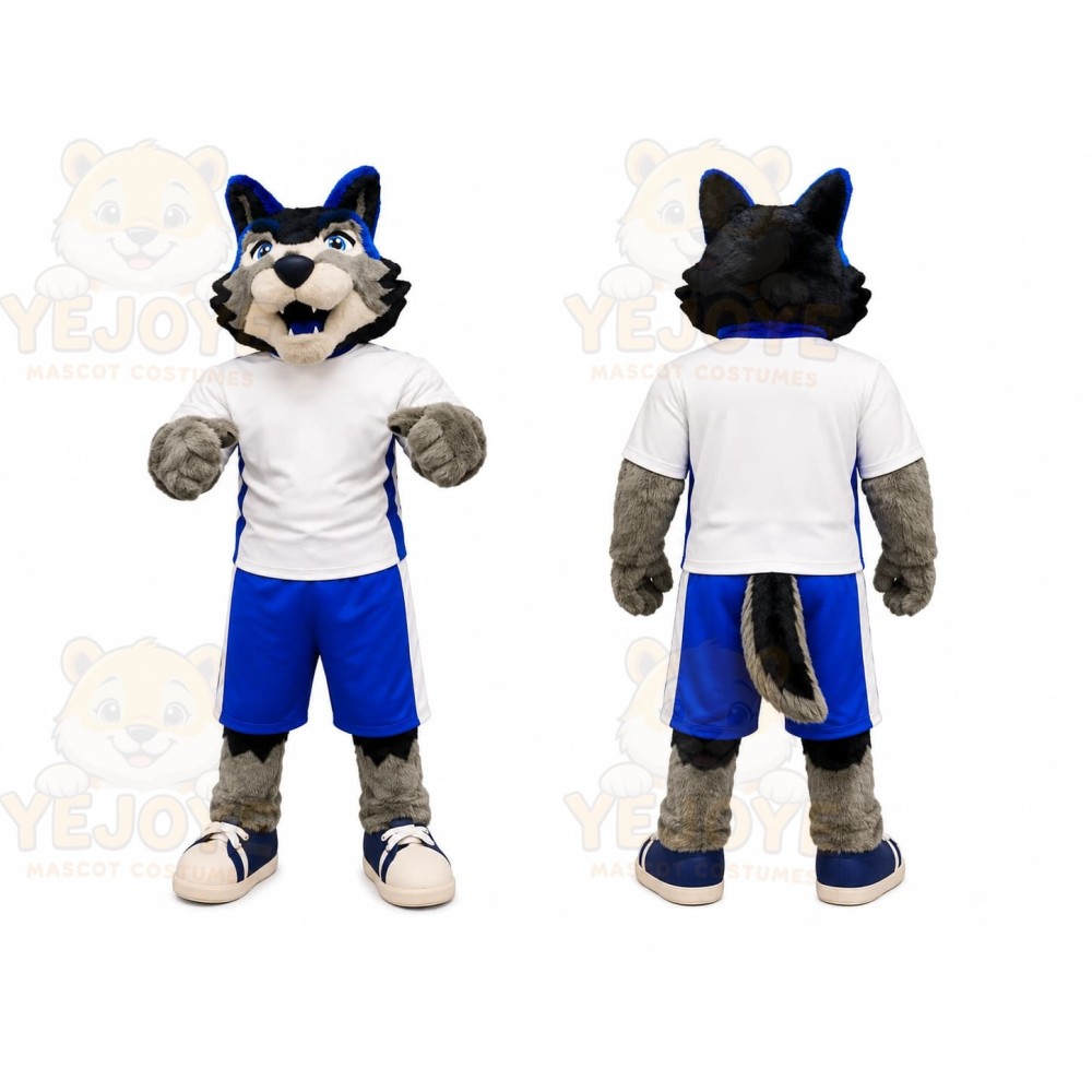 Blue Wolf Mascot Costume