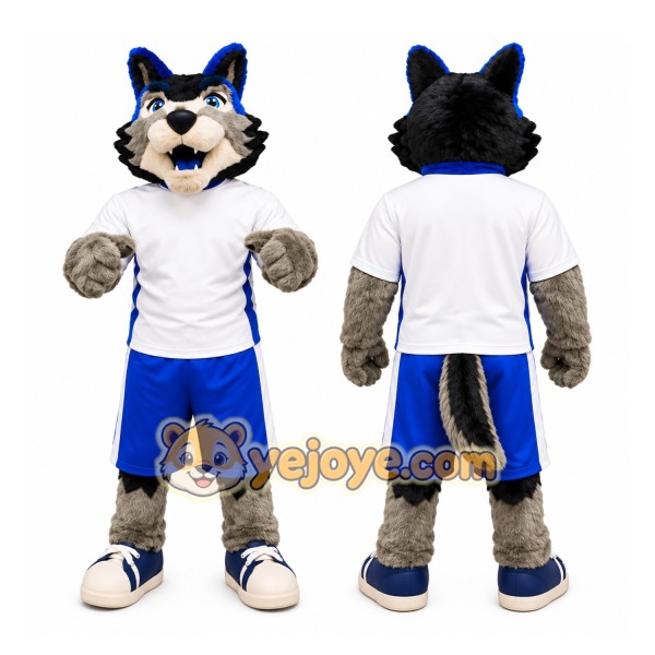 Blue Wolf Mascot Costume