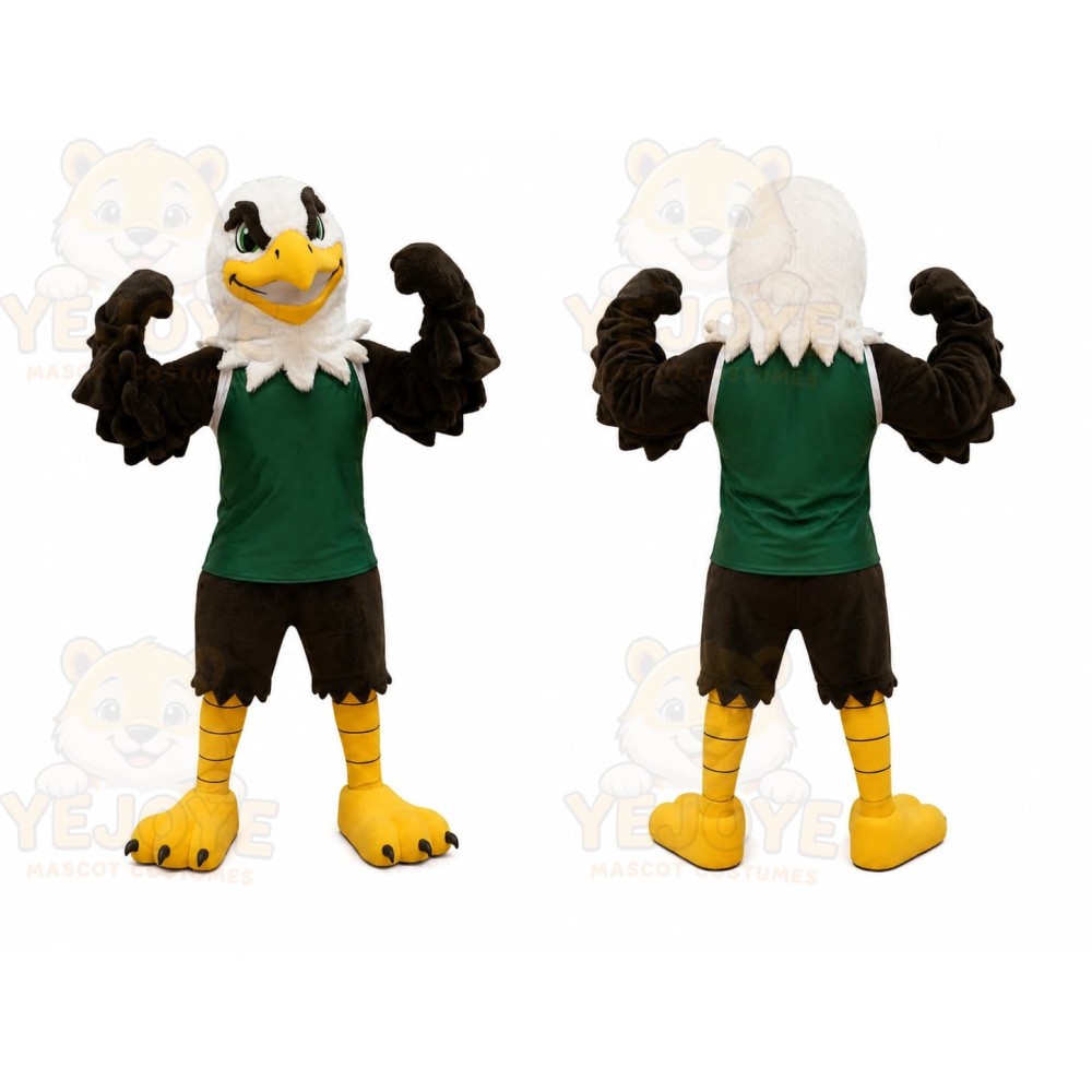  Green Shirt Bald Eagle Mascot Costume