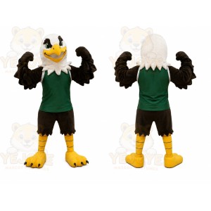  Green Shirt Bald Eagle Mascot Costume