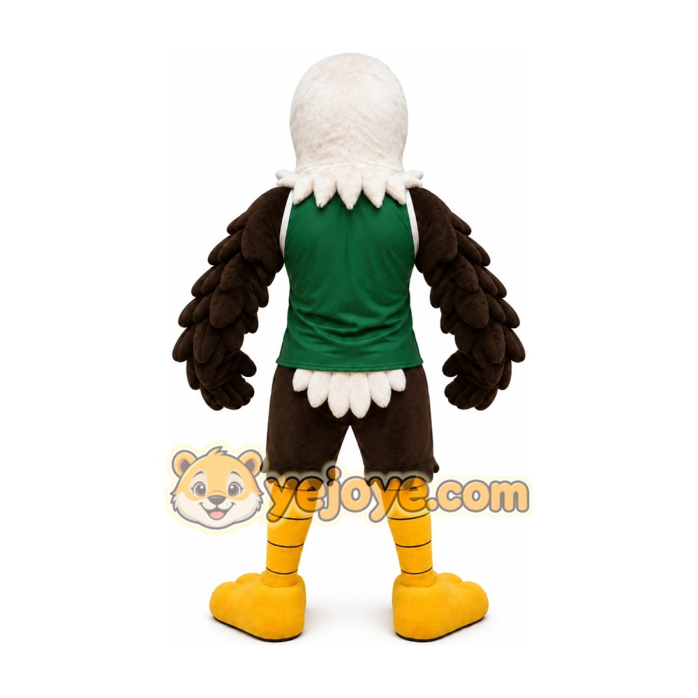 Green Shirt Bald Eagle Mascot Costume Green Shirt Bald Eagle Mascot Costume